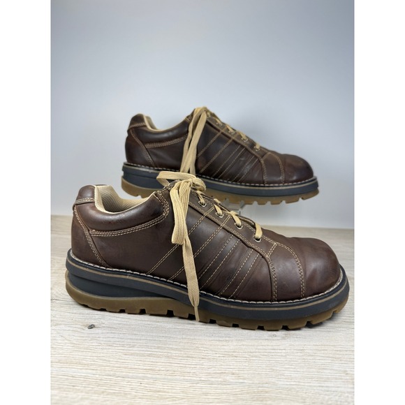 Lower East Side Mens 9 Oxford Shoes Brown Faux Leather Lace Up Lug Sole Y2K main image 9